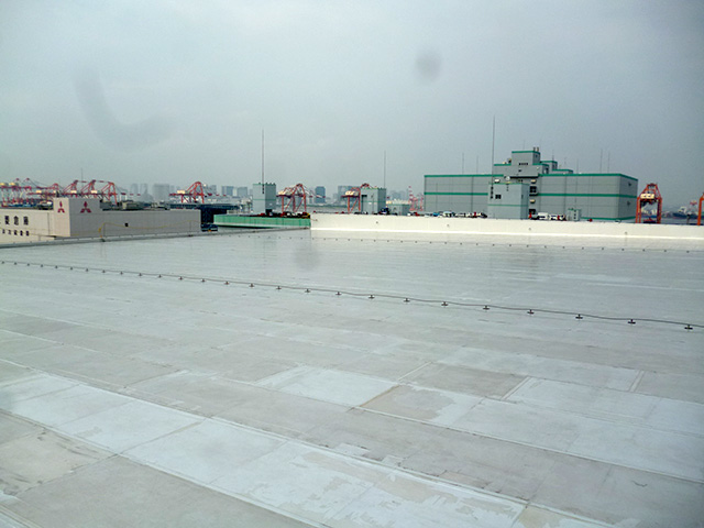 T水産物流倉庫 屋上クリヤー塗装工事